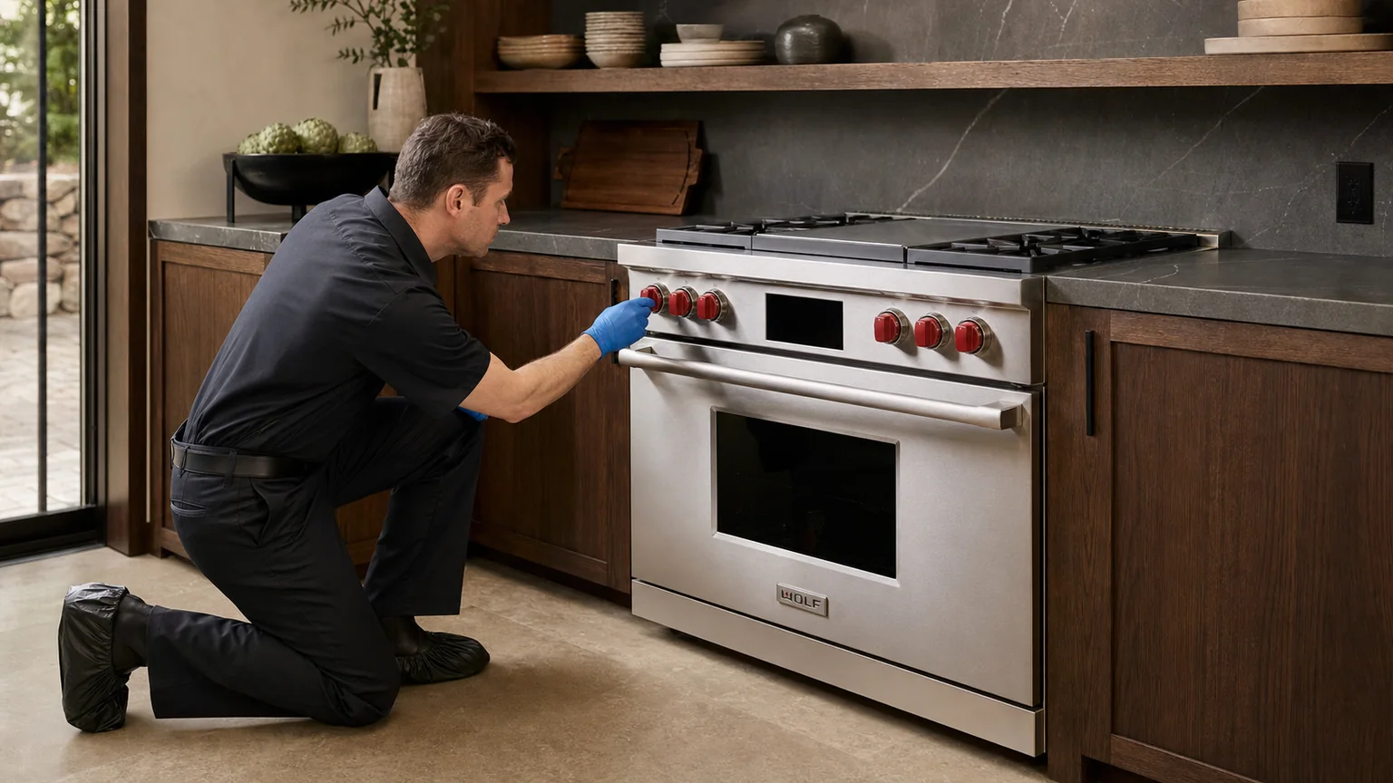 Premium kitchen range prepared for a professional diagnostic visit